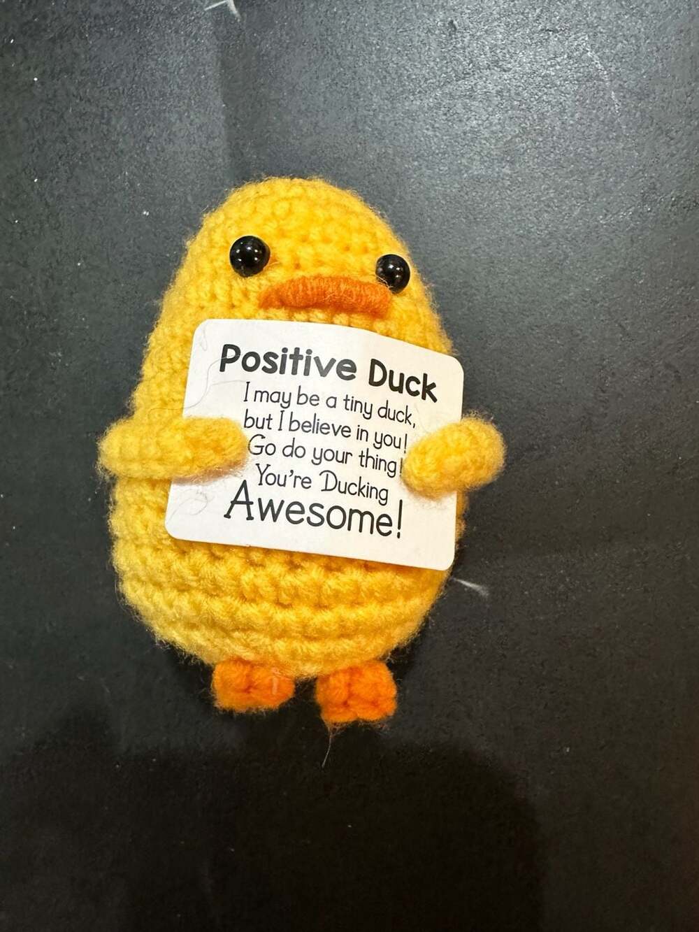Positive Duck Handmade Crochet Emotional Support Stuffed Toy - Picture 4 of 4